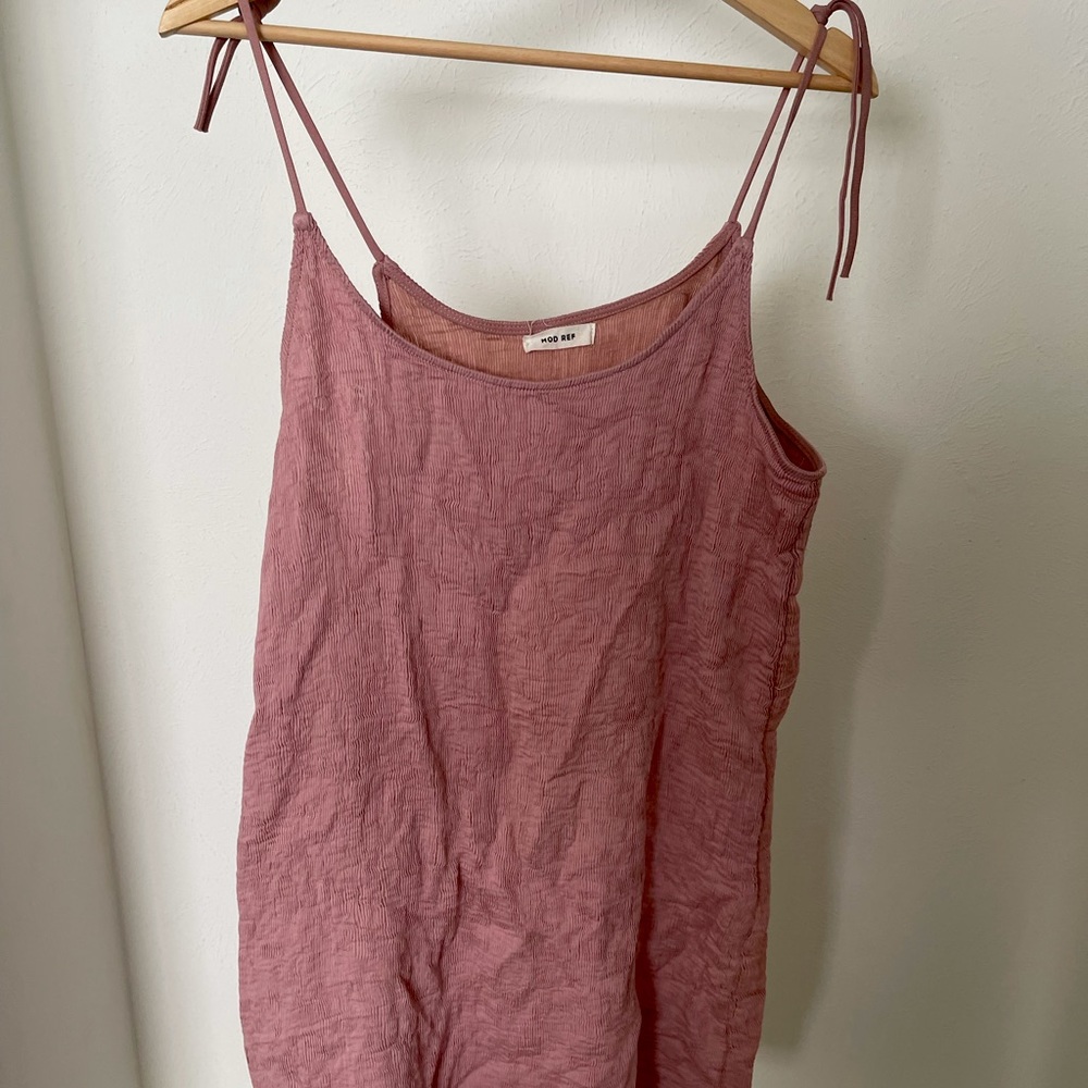 Spaghetti tying strap blush pink dress - Picture 1 of 2